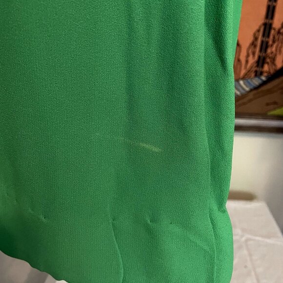 60s Vintage Mod Neon Green Crepe Sleeveless A-Line Mini Dress with Rhinestones S - Picture 7 of 10